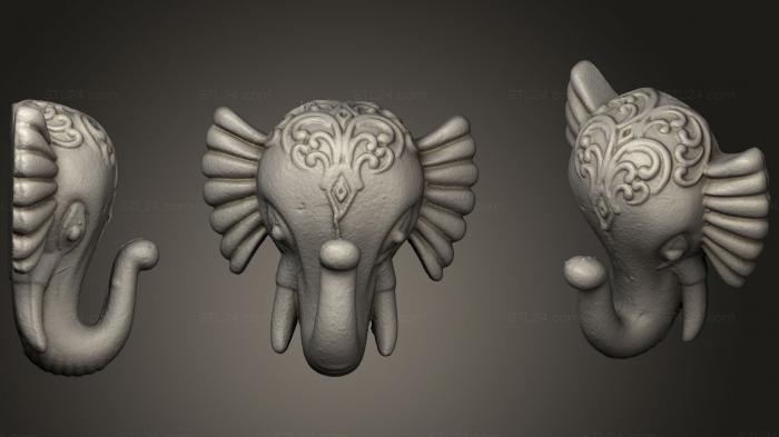 Mask (Elephant Indian style, MS_0316) 3D models for cnc